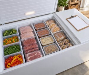 how to organize a chest freezer so nothing gets lost