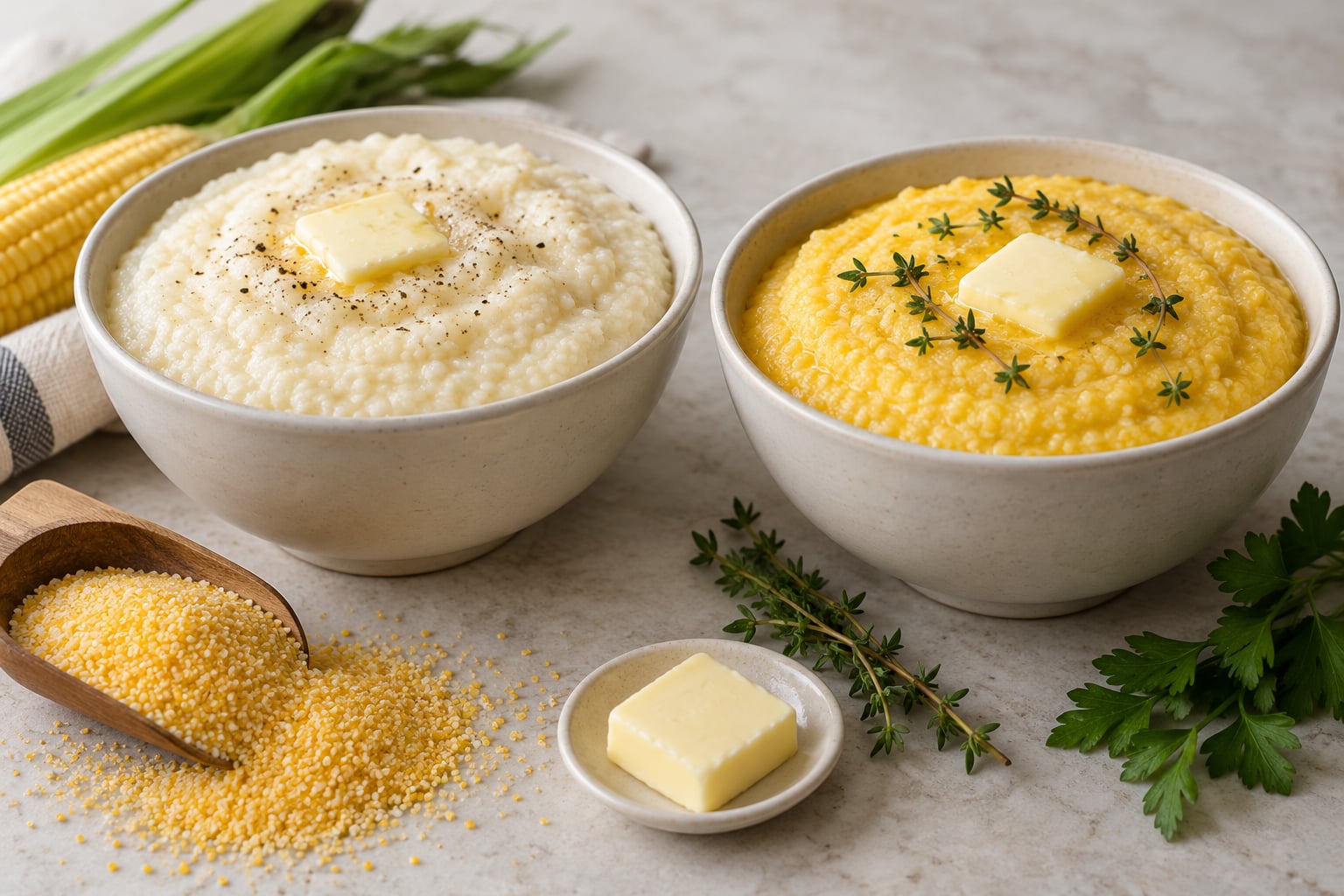 what is the difference between grits and polenta