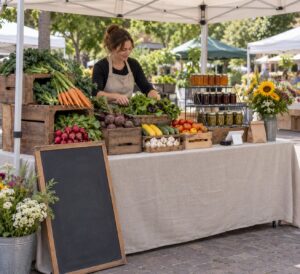 how to set up a market booth that attracts customers