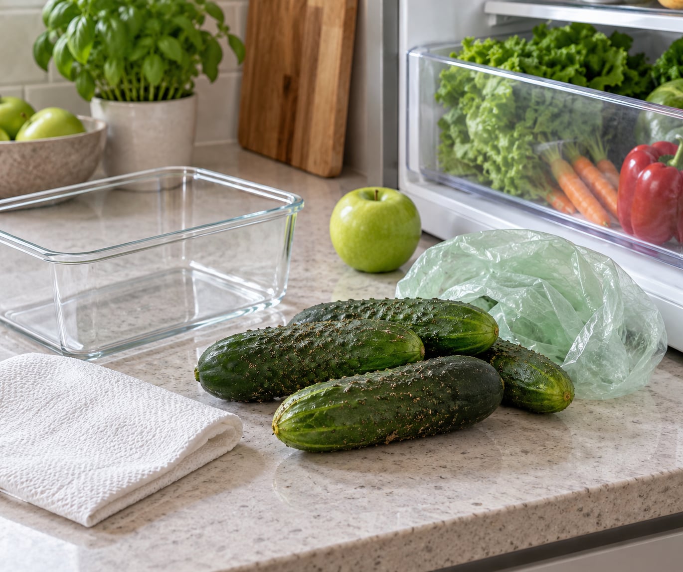 how to store cucumbers in the fridge
