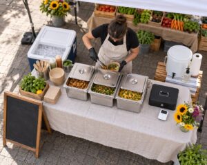 how to start a food stall at a market