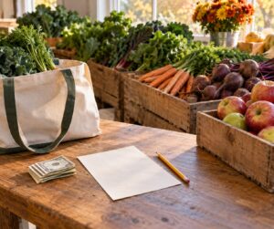 how to shop a market on a tight budget