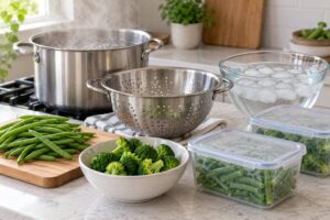 how to blanch vegetables before freezing