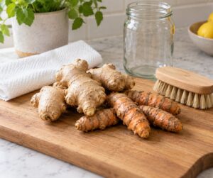 how to store fresh ginger and turmeric root