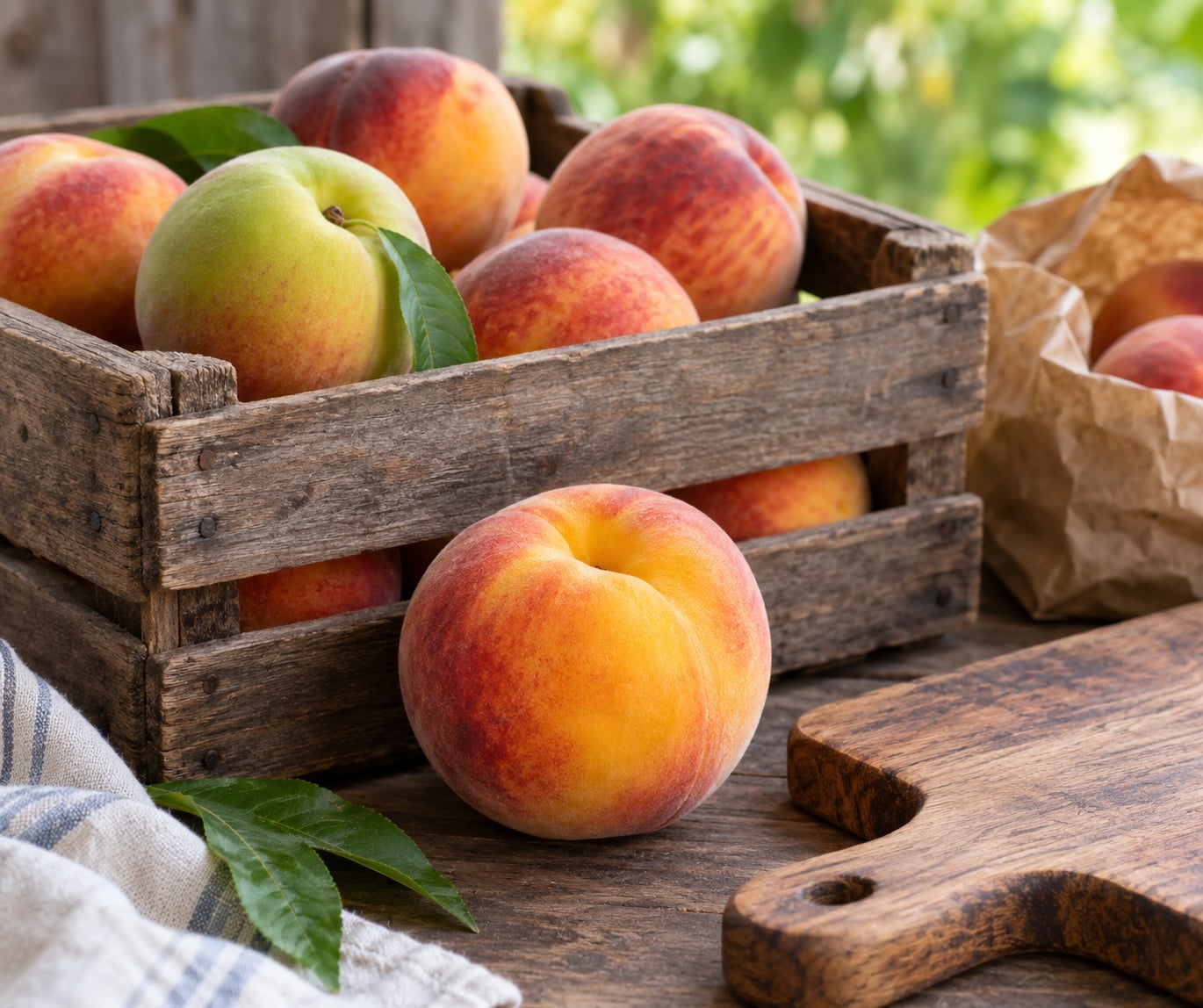 how to pick ripe peaches at a produce stand