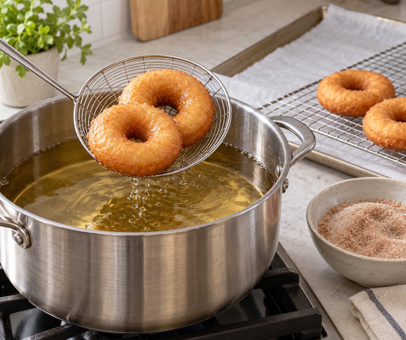 how to fry doughnuts without a deep fryer