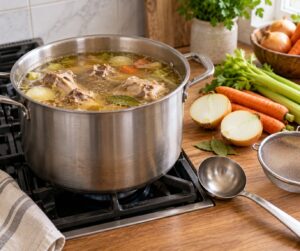 how to make bone broth on the stove
