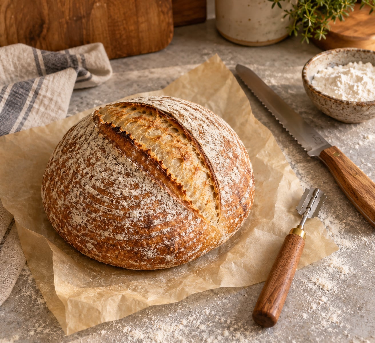 how to score sourdough bread before baking