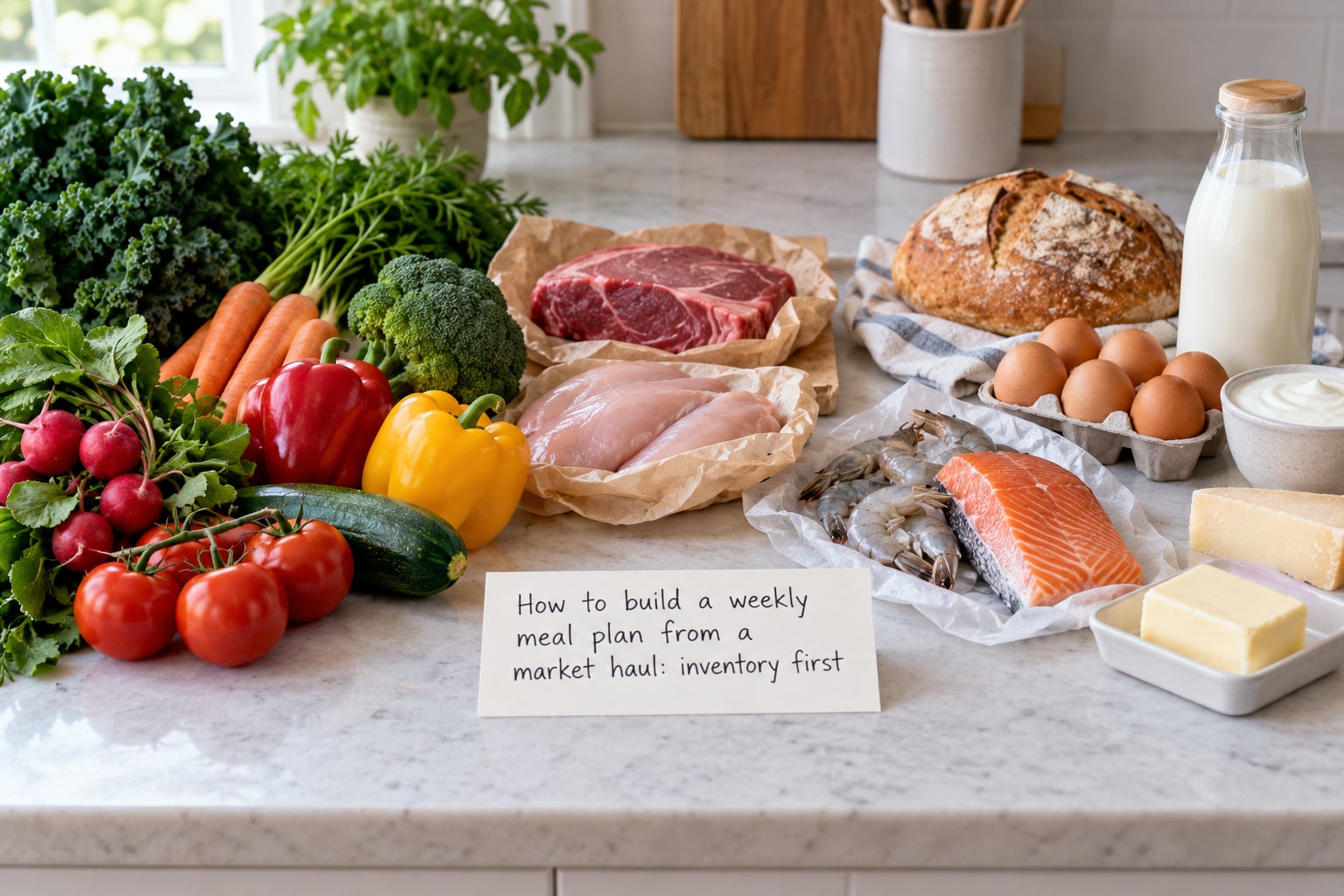 How to build a weekly meal plan from a market haul: inventory first