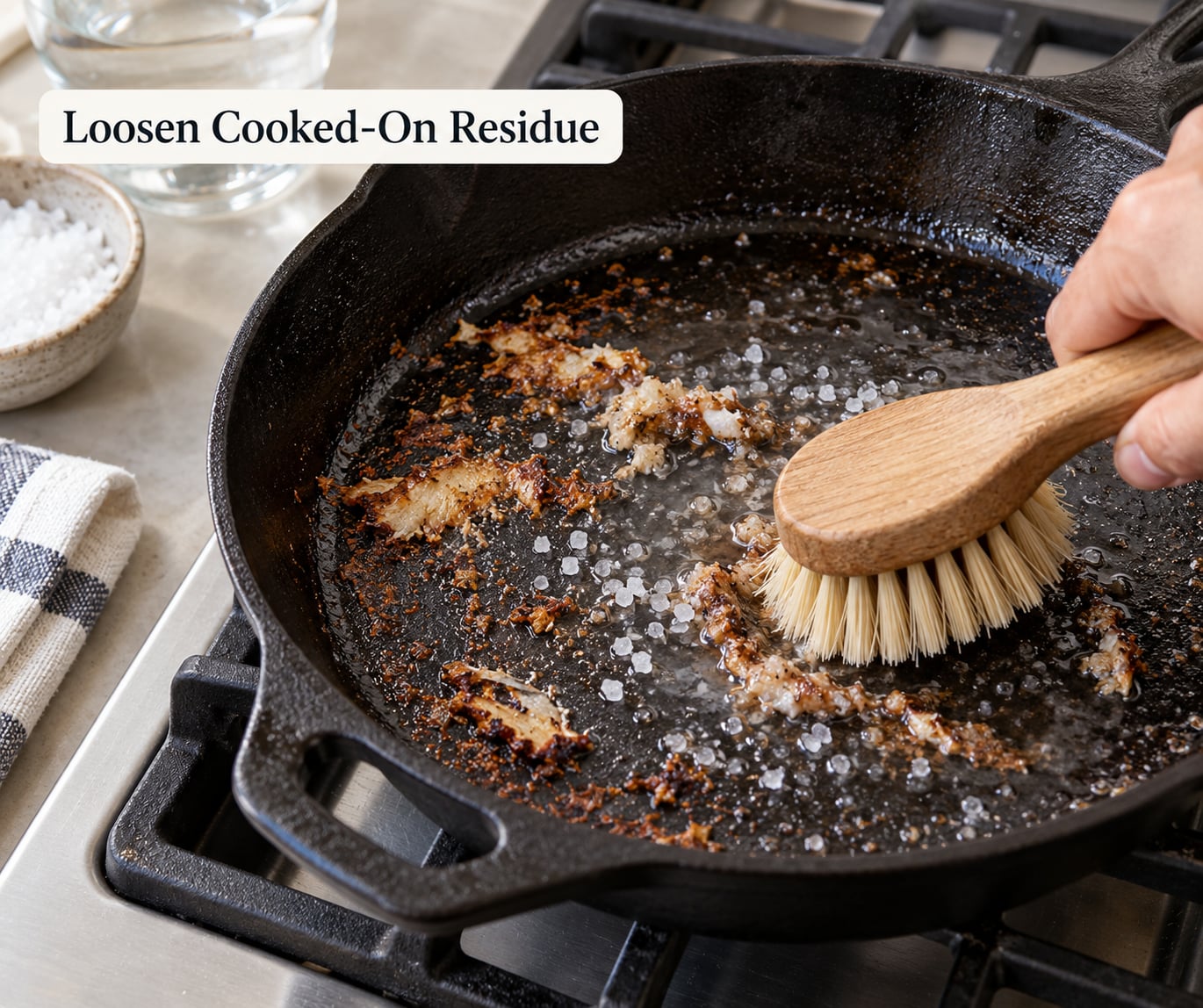 Loosen Cooked-On Residue