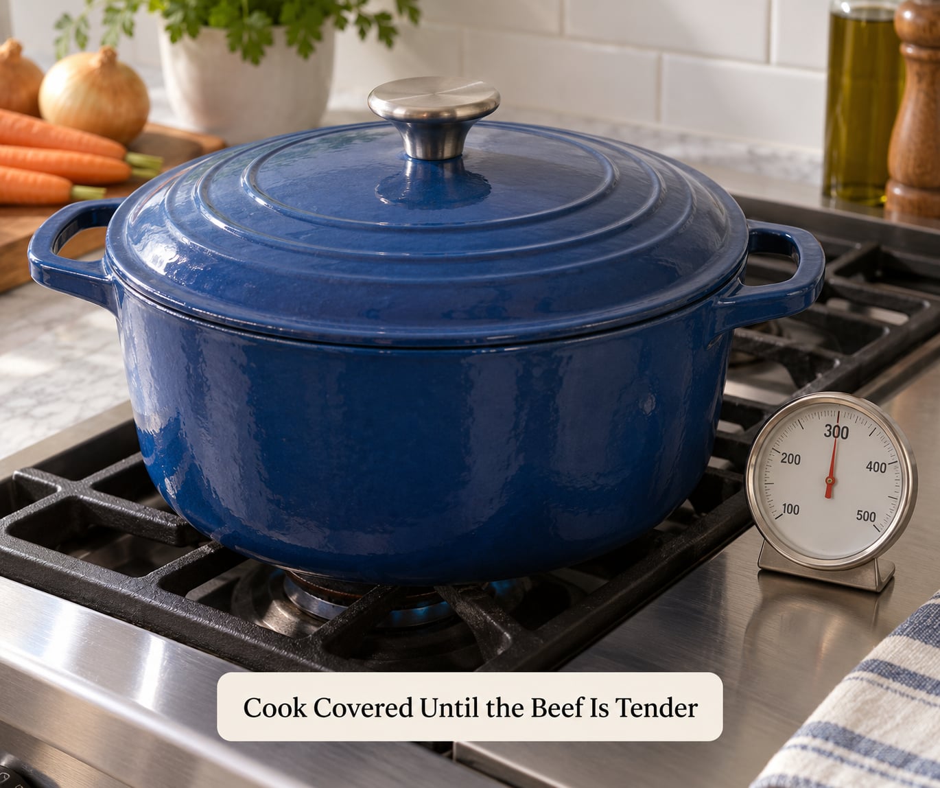 Cook Covered Until the Beef Is Tender