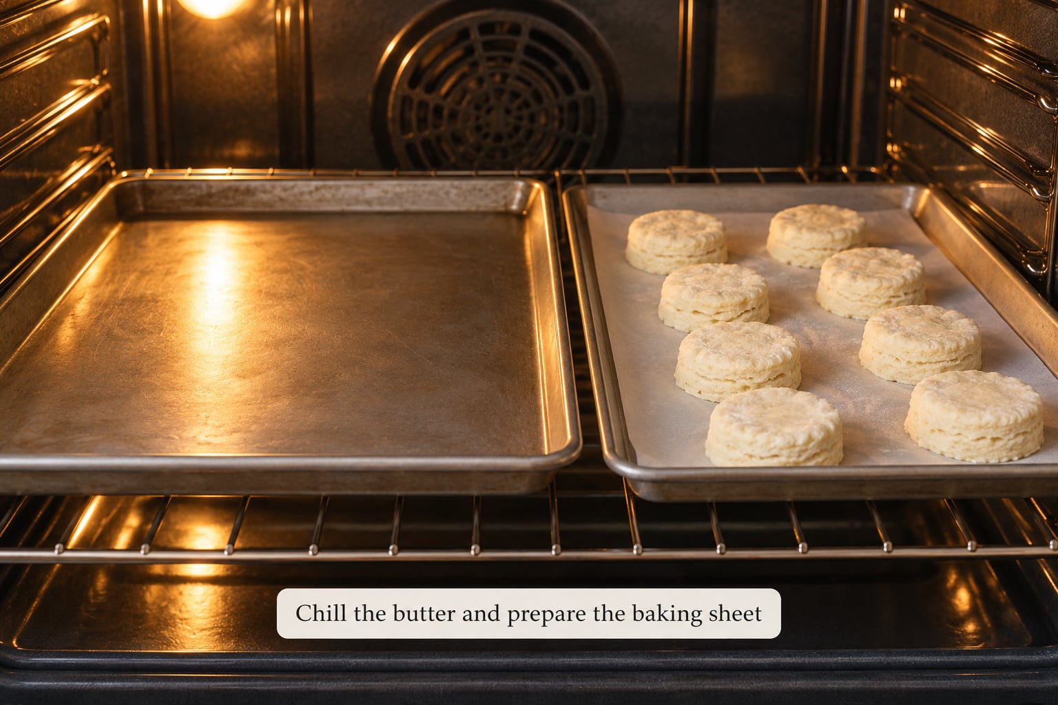 Chill the butter and prepare the baking sheet