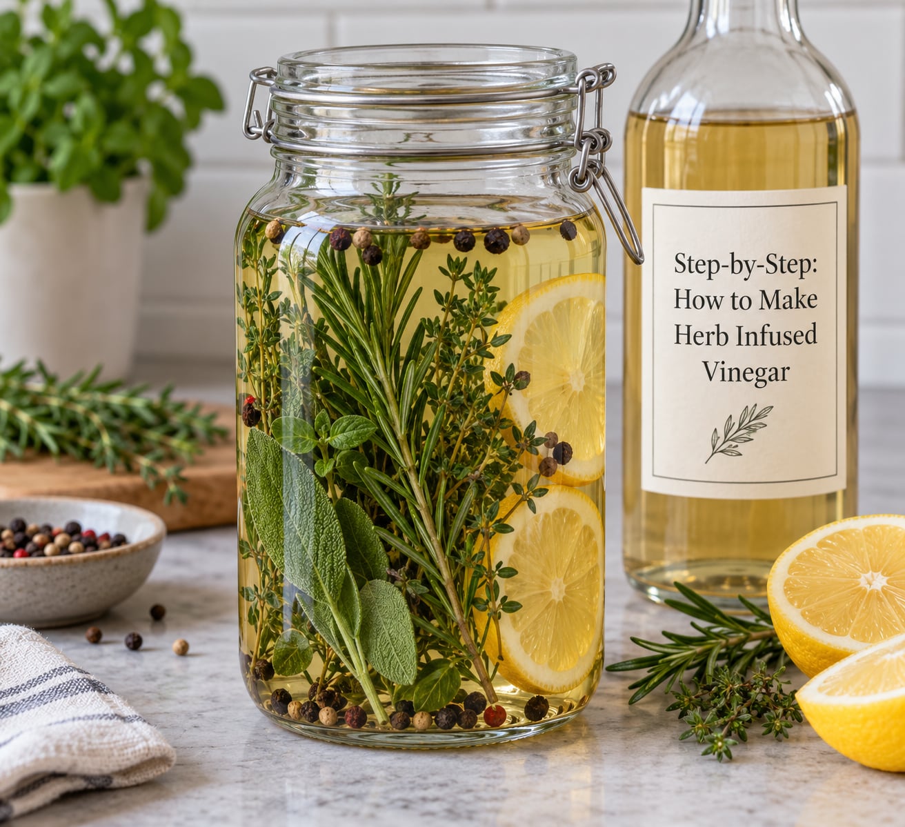 Step-by-Step: How to Make Herb Infused Vinegar