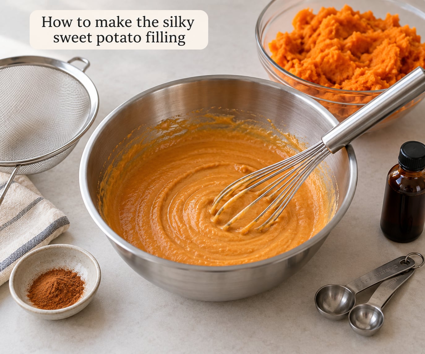 How to make the silky sweet potato filling