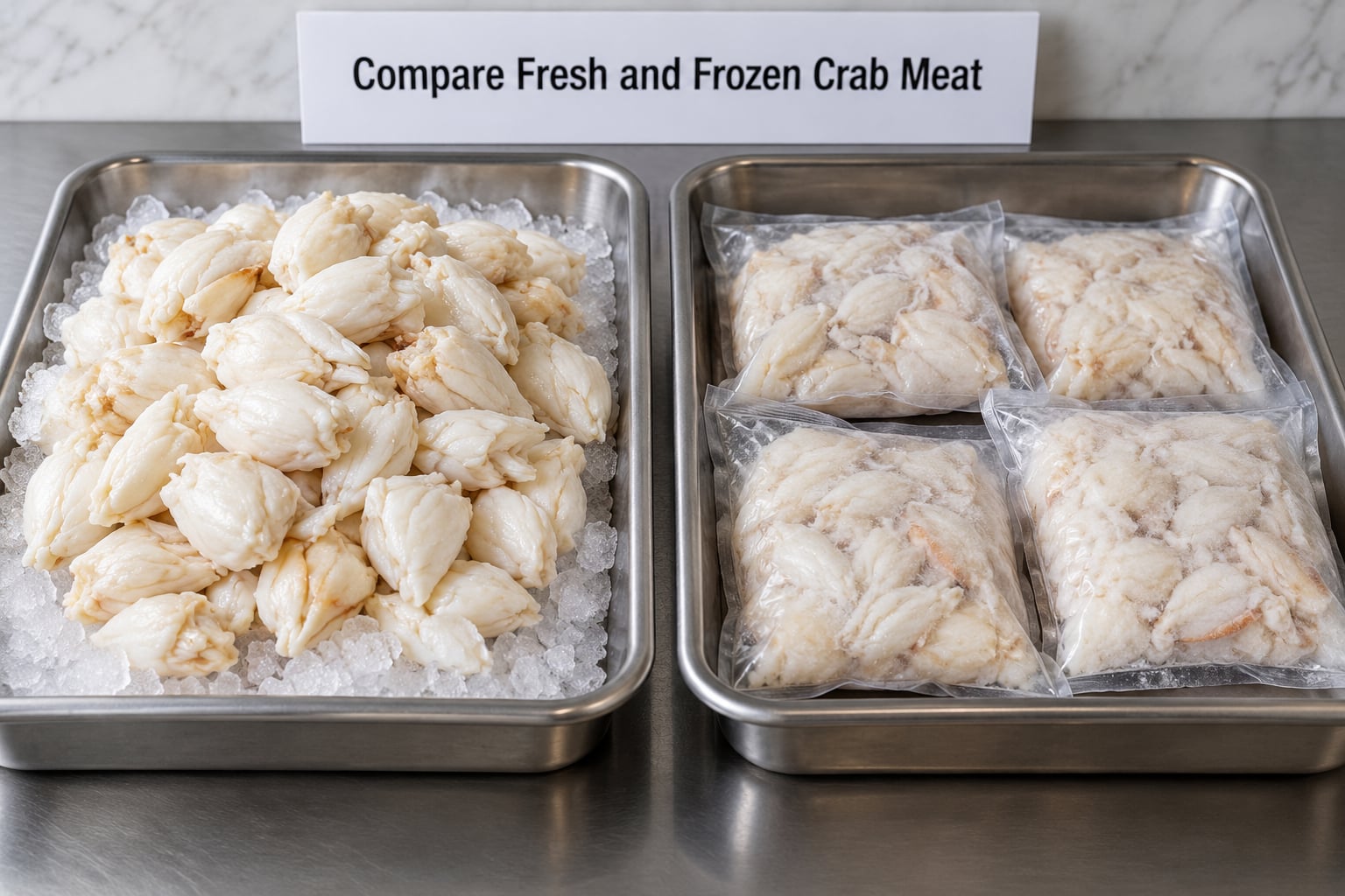 Compare Fresh and Frozen Crab Meat