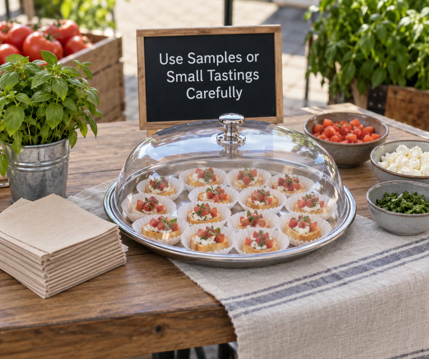 Use Samples or Small Tastings Carefully