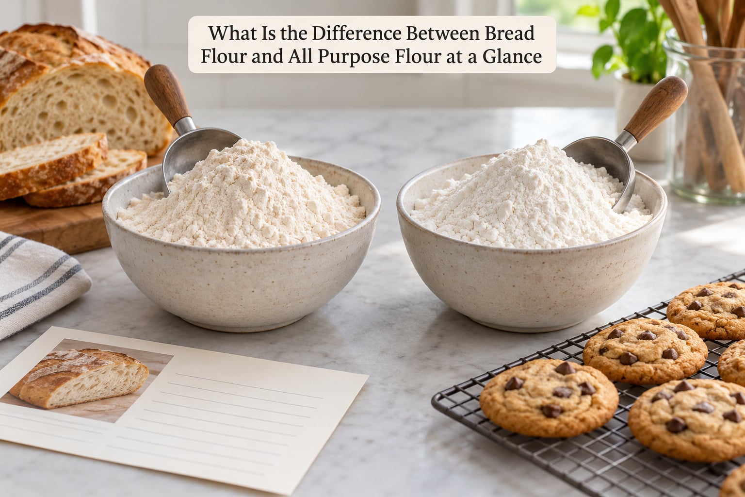 What Is the Difference Between Bread Flour and All Purpose Flour at a Glance