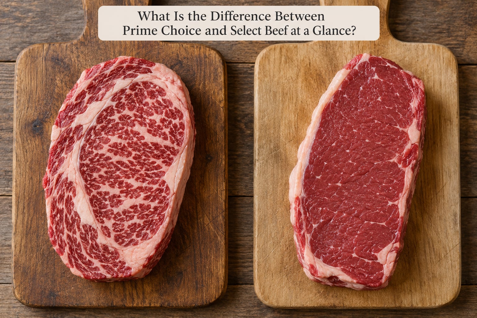 What Is the Difference Between Prime Choice and Select Beef at a Glance?