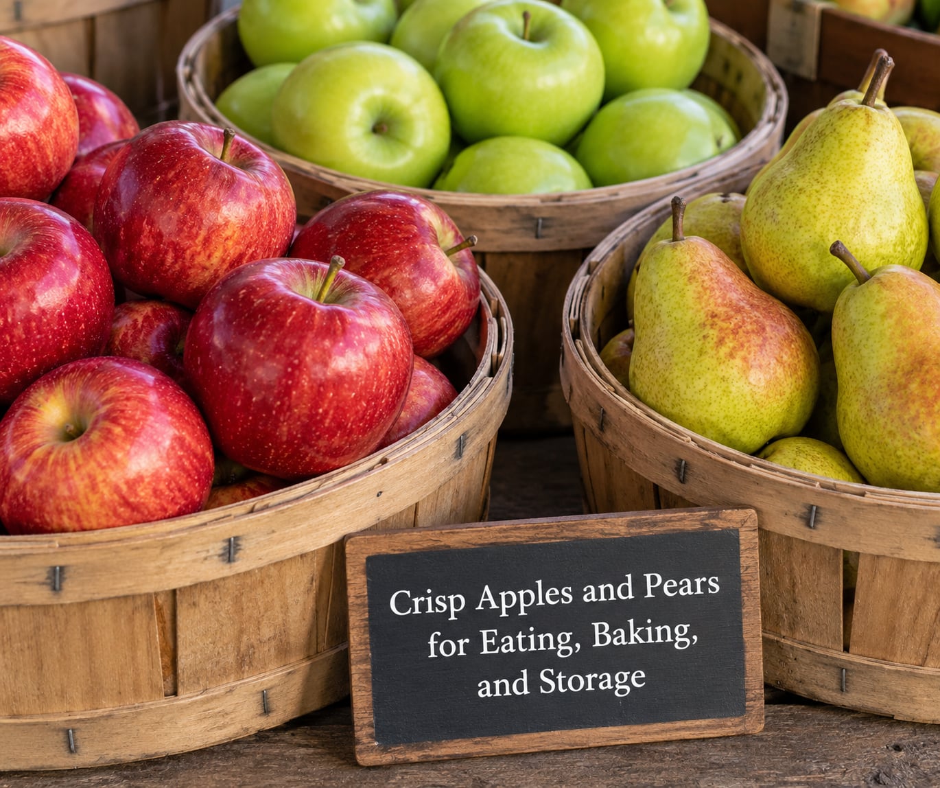 Crisp Apples and Pears for Eating, Baking, and Storage
